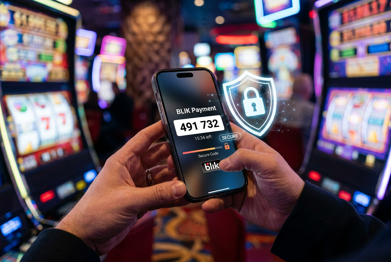 Bezpieczne generowanie kodu BLIK na smartfonie w celu płatności w kasynie