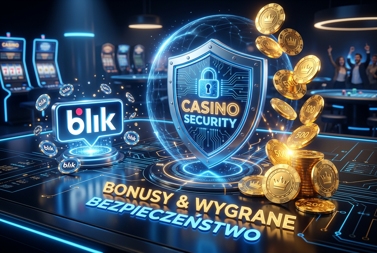Symbole bonusów i żetony kasynowe na ciemnym tle