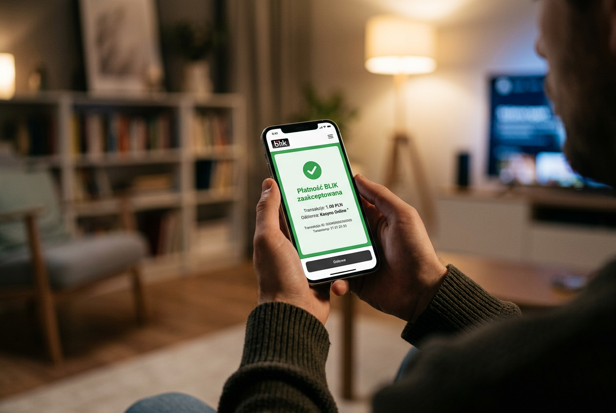 Mobilny interfejs płatności BLIK w polskim kasynie online